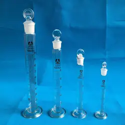2 шт/лот 50 мл стеклянный измерительный Цилиндр Со стоппером заземление соединение для видов экспериментов