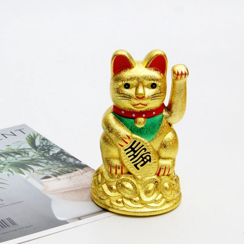 

Chinese Lucky Cat Wealth Waving Hand Cat Gold Maneki Neko Cute Home FengShui Decor Welcome Cat Craft Art Shop Hotel Decoration
