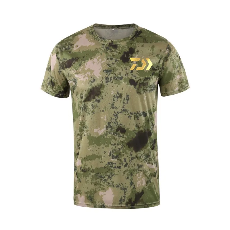 Камуфляжная футболка, мужская летняя быстросохнущая футболка с коротким рукавом, мужская верхняя одежда Daiwa для рыбалки, Боевая футболка для фитнеса - Цвет: 13