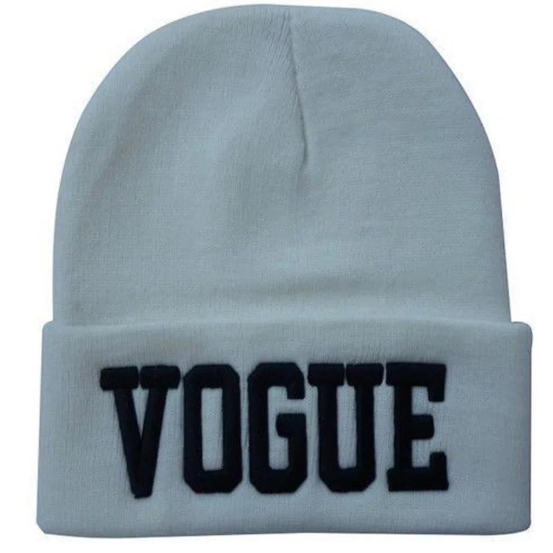 Новинка Лидер продаж письмо Vogue Вышивка Шапки для Для женщин мужчин зимняя