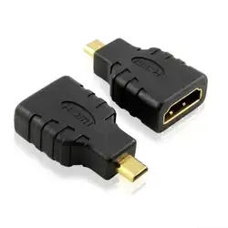 Высокое качество кабель Адаптеры для сим-карт Черный Micro HDMI Тип D к HDMI Женский Конвертеры адаптер для Microsoft поверхности RT aug10