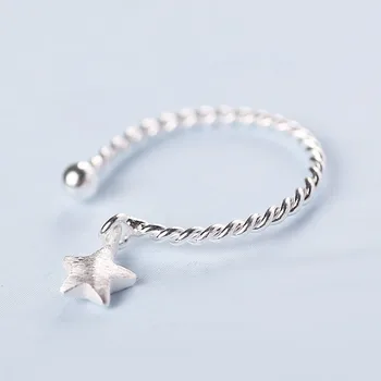 

Bohemian Vintage 925 Sterling Silver Star Rings For Women Gift Adjustable Antique Rings Engagement Wedding Jewelry Anillos