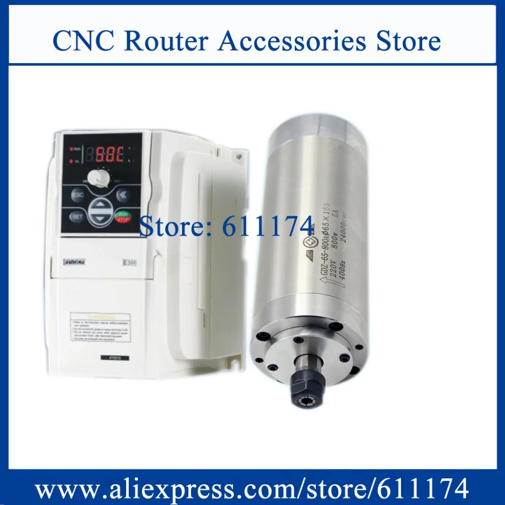 cnc spindle motor 800w water cooled + 1.5kw AC220V Frequency VFD Inverter | Инструменты