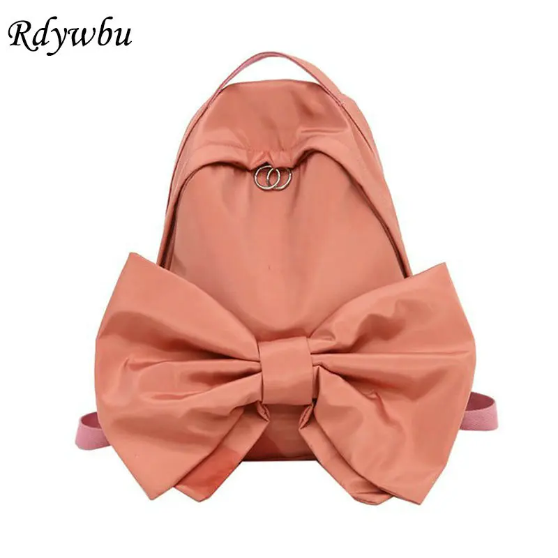 

Rdywbu Cute Big Bow Nylon Backpack Teenagers Girls Preppy Schoolbag Fashion Travel Bag Big School Book Bag Mochila Rucksack B420