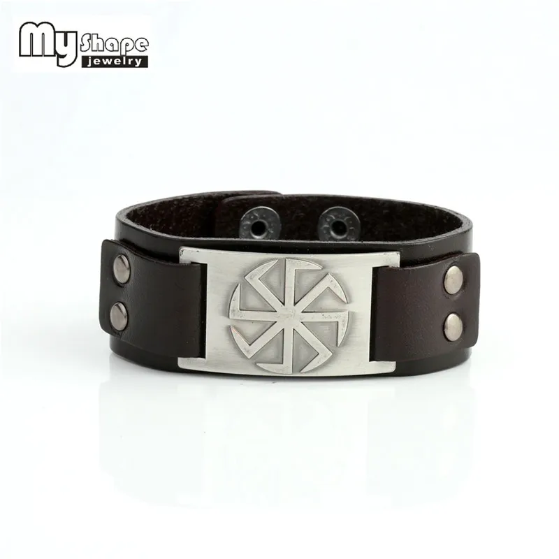 

my shape Amulets Zinc Alloy Mental Plate Leather Bracelet Men Jewelry 20mm Setting Adjustable Bangle Bracelet Fit Any Size