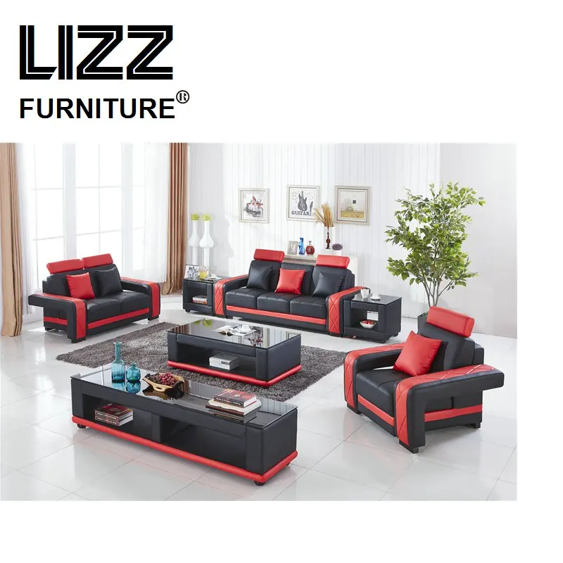 

Modern leather living room sofa removable headrest 1+2+3 wood furniture sofa set home furniture with tv stand