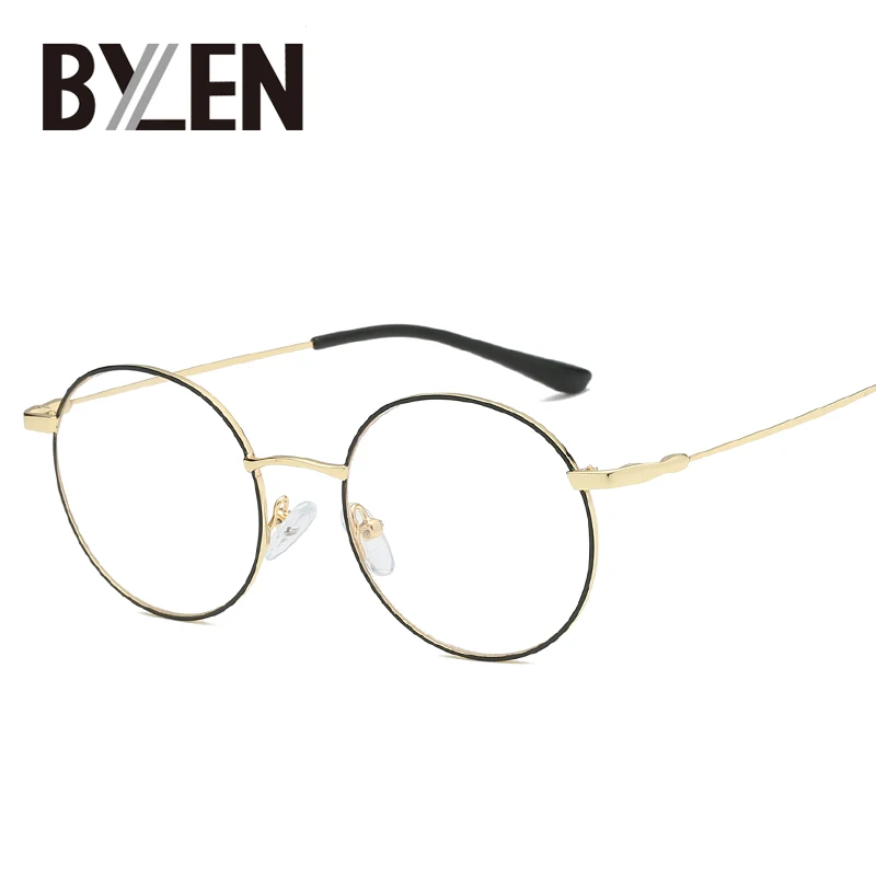 Vintage Round Glsses Frames Women Men Retro Metal Clear Lens Glasses Frame Unisex Nerd Anti-radiation Spectacles Eyeglass | Аксессуары