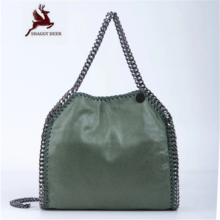 

2018 SHAGGY DEER Factory Outlet 34 COLORS Luxury PVC 3 Chain Crossbody Shoulder Bag Falabellas 25cm High Quality Handbag