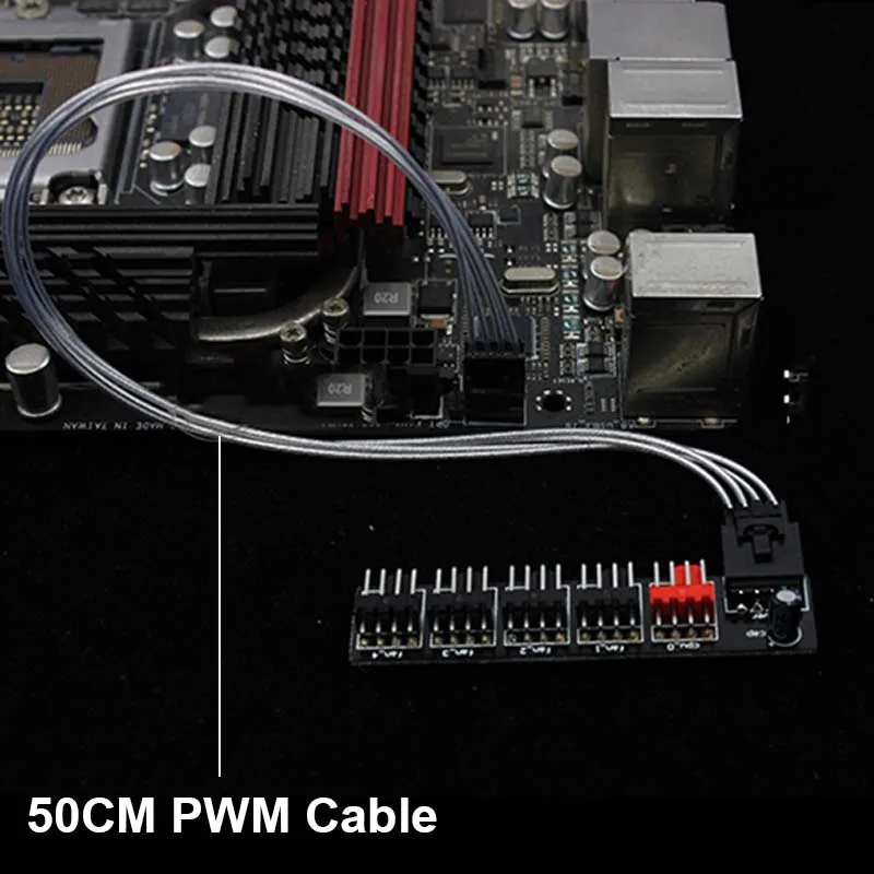 Molex 4pin PWM PC Fan Hub Power Supply Splitter Extension Cable,5 port 10 Channel 4 pin power Splitter,backword 3 pin connector