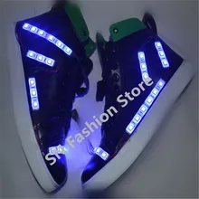 HH820 1 Colorful ballroom dancing LED luminous shoes unisex led men women wireless light ballroom dance