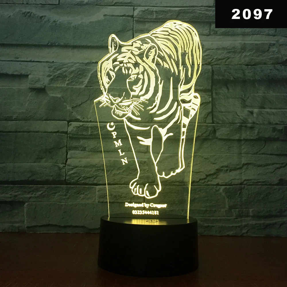 Gawell 7 Color Changing Touch Switch Tabl... Tiger 3D Illusion Lamp Night Light 