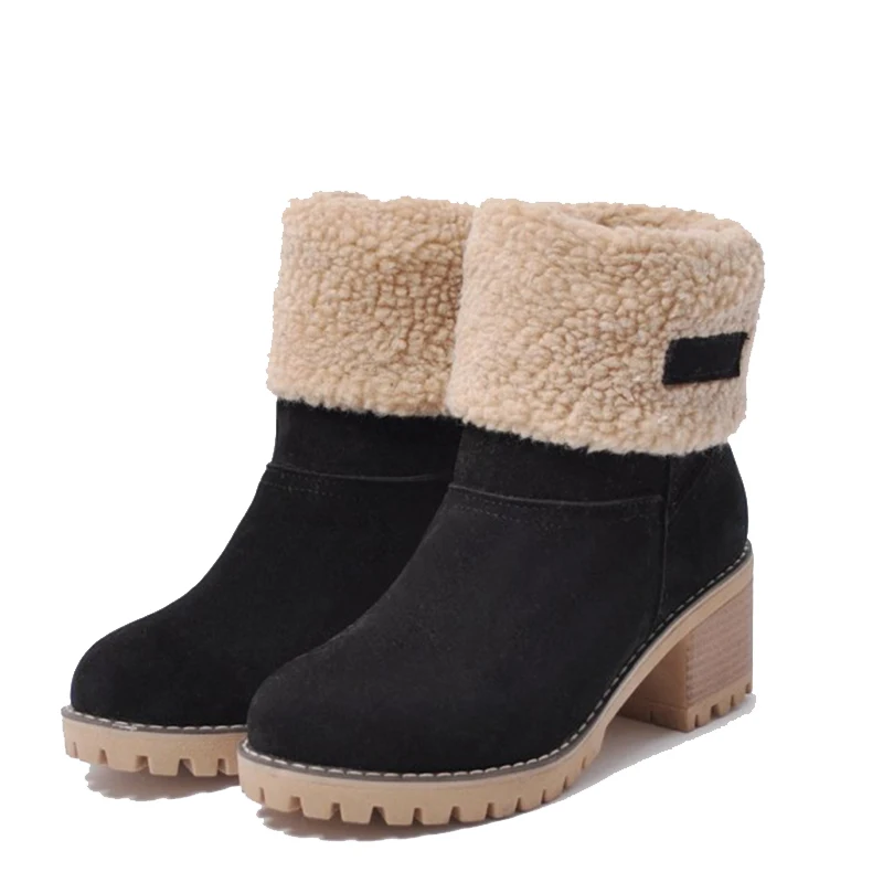 

2018 Winter Boots High Women Snow Boots Plush Warm Shoes Plus Size Keep Warm Slip on Lady Shoes Female Hot Boots 737