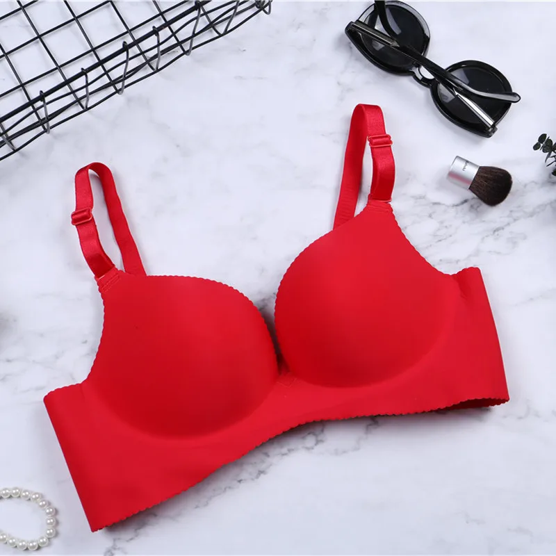 

Seamless Plunge Bra Women Girls Deep V Wireless Lingerie Push Up Underwear Racerback Bralette soutien