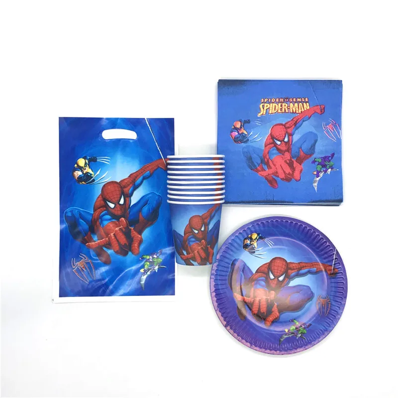 

Spider-Man Theme 80pcs/lot Children Birthday Party Disposable Paper Cup/Plate/Napkin/Gift Bag Decoration Supply For 20 People