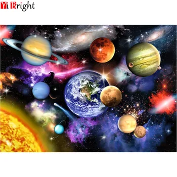 

diy diamond embroidery home decor cross stitch landscape solar system beads patchwork craft mosaic pattern diamond painting XY1