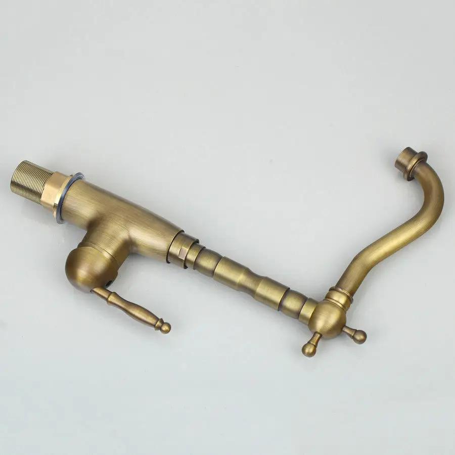 Antique Brass Kitchen Faucet Bronze Single Handle Hot and Cold Water Kitchen Sink Tap 360 Swivel Bathroom Sink Mixer Tap