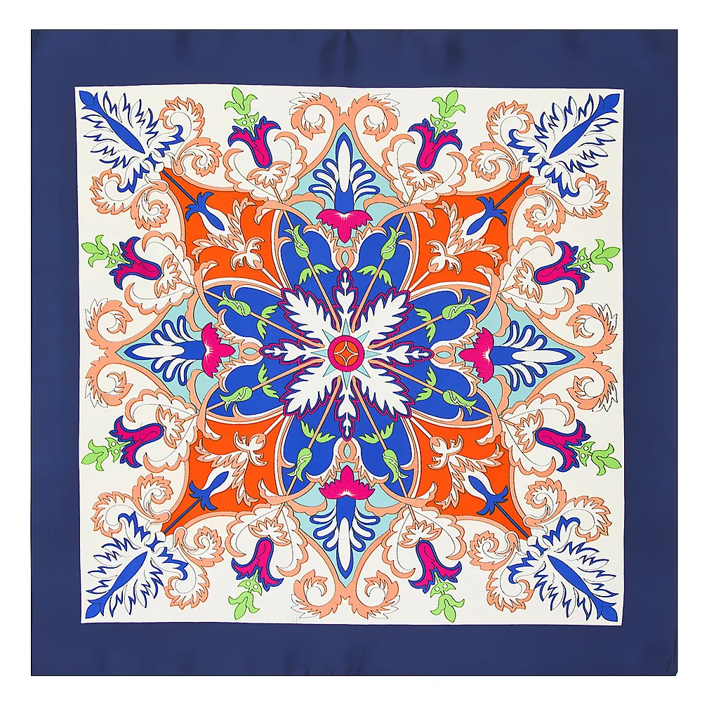

60cm * 60cm new flower national wind lady professional silk scarf small square