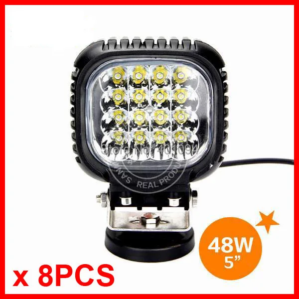 

8PCS 5" 48W CRE 16LED*3W Driving Work Light Offroad SUV ATV 4WD 4x4 9-32V Spot / Flood Beam 3800lm IP67 High Power Truck Lamp