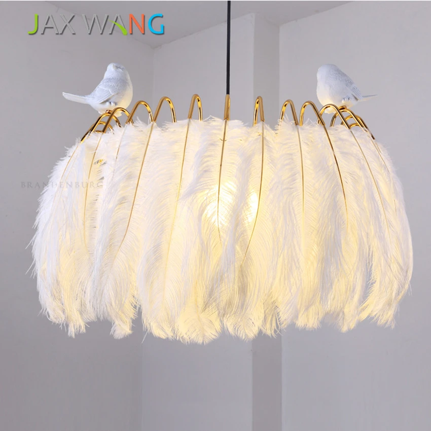 

Modern LED Pendant Light Romantic Dreamlike Feather Droplight Bedroom Hanging Lamp Living Room Restaurant Lamparas Adjustable