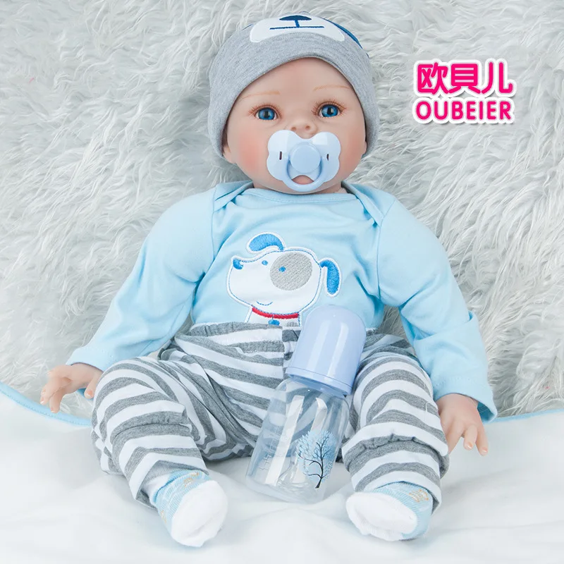 

22" Full Silicone Reborn Doll Baby Boy Doll Reborn for Children Gift Baby Alive Bonecas Reborn De Silicone Inteiro Kids Toys Chr