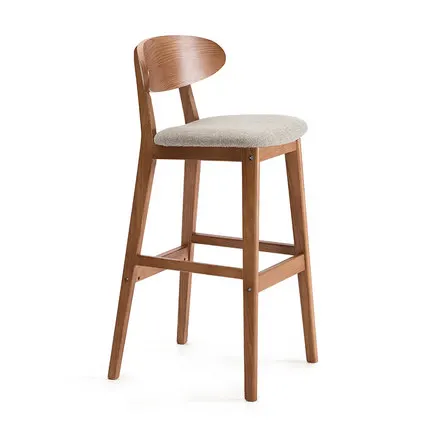 Качественные простые высокие барные стулья из твердой древесины, креативные барные стулья в стиле ретро - Цвет: K