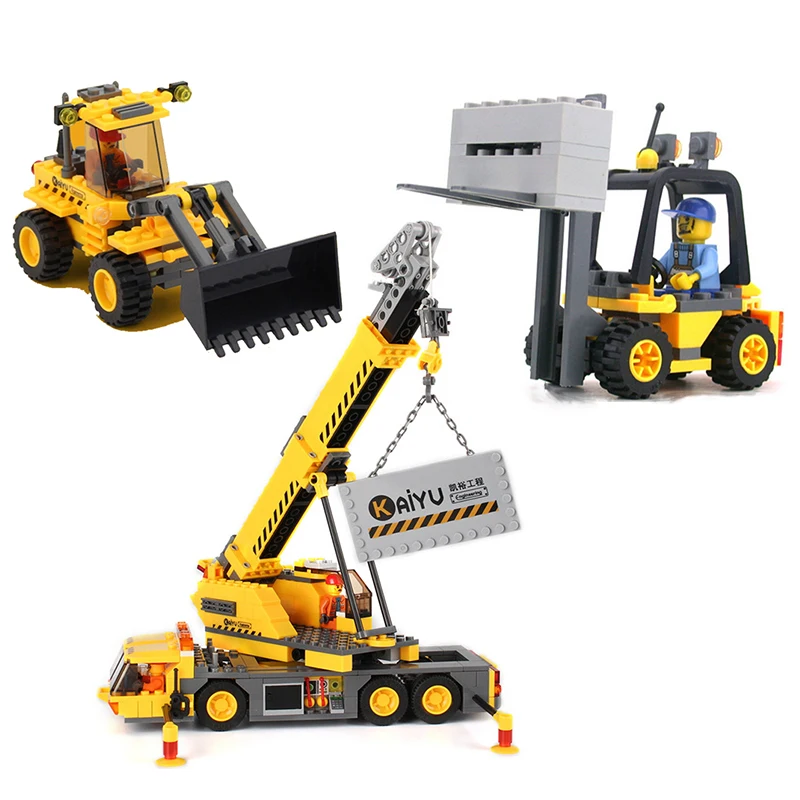 

3 Styles Toys City Engineering Building Blocks Compatible Legoings Toys DIY Crane Sets Education Bricks Gifts For Kid guindaste