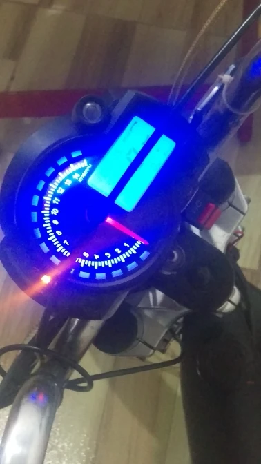 Motorcycle DC 12V 7 Color LCD Digital Display Tachometer Assembly Speedometer Odometer Dashboard Sensor Motorbike Instrument (38)