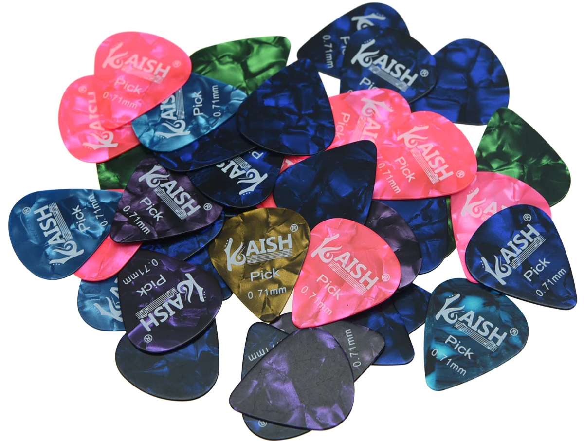 

KAISH 60pcs Smooth Acoustic Electric Guitar Pick Picks 0.71mm Thickness Celluloid Plectrum Plectrums