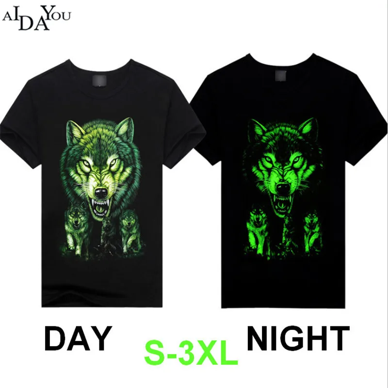 

3D t shirt men casual Fluorescent Personalized Luminous Summer Tops Men funny cool t-shirt plus size 3xl light ouc1331