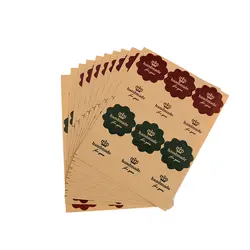 Рождество Пособия по кулинарии этикетке упаковки 12 шт. цветок круглый дизайн "ручной работы для вас" серии крафт-бумага печать наклейка
