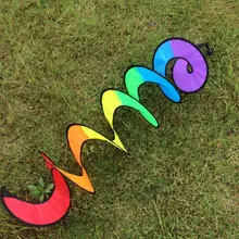 Наружная Радужная Спиральная Ветряная мельница Windsock садовая декоративная прочная вращающаяся переносная ветряная Спиннер цветная лента Вязание Складной