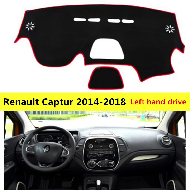 Comprar TAIJS Left hand drive car dashboard mat funda para Renault capture 2017 2014 estilo deportivo Auto dashboard alfombra para Renault CAPTURE
