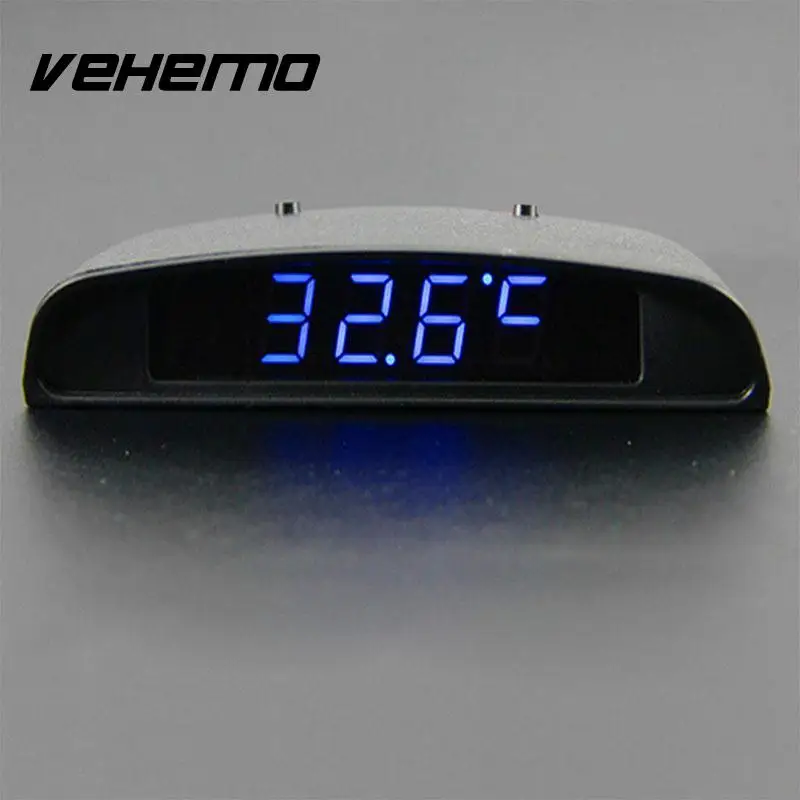 Vehemo Car styling 12V 3 In 1 currency Car Vehilce Digital Clock Time Thermometer Temp Battery Volt Voltage Monitor Meter
