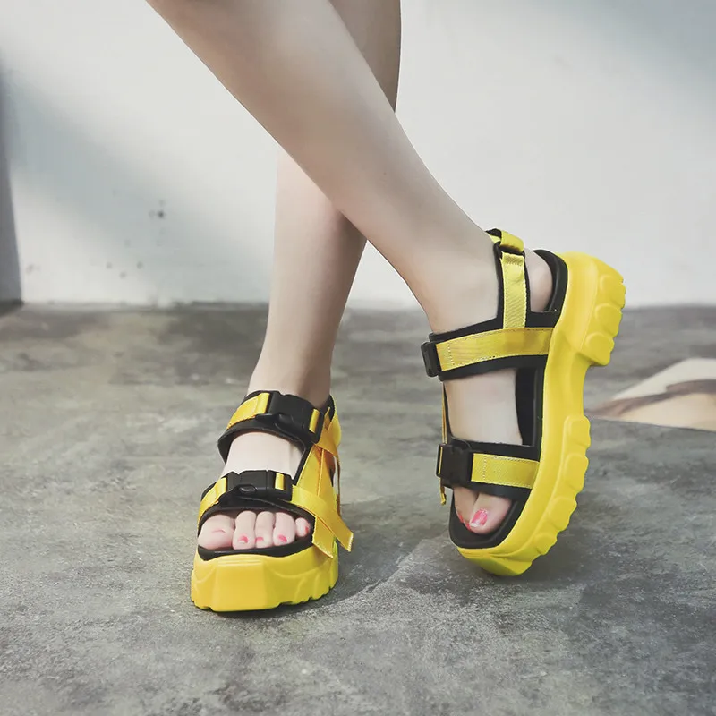 Chunky Sandals Women Buckle Platform Summer Shoes Woman Open Toe Casual Sandal Sandalias Mujer 2019 Sandale Plate Femme