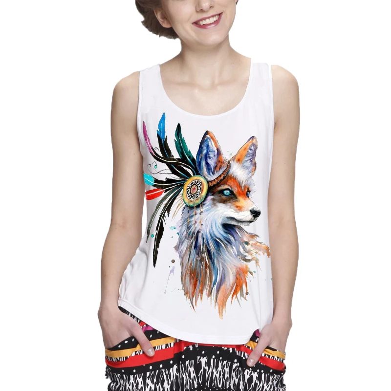 

Showtly Fashion cool fox women's tank tops casual super soft tops