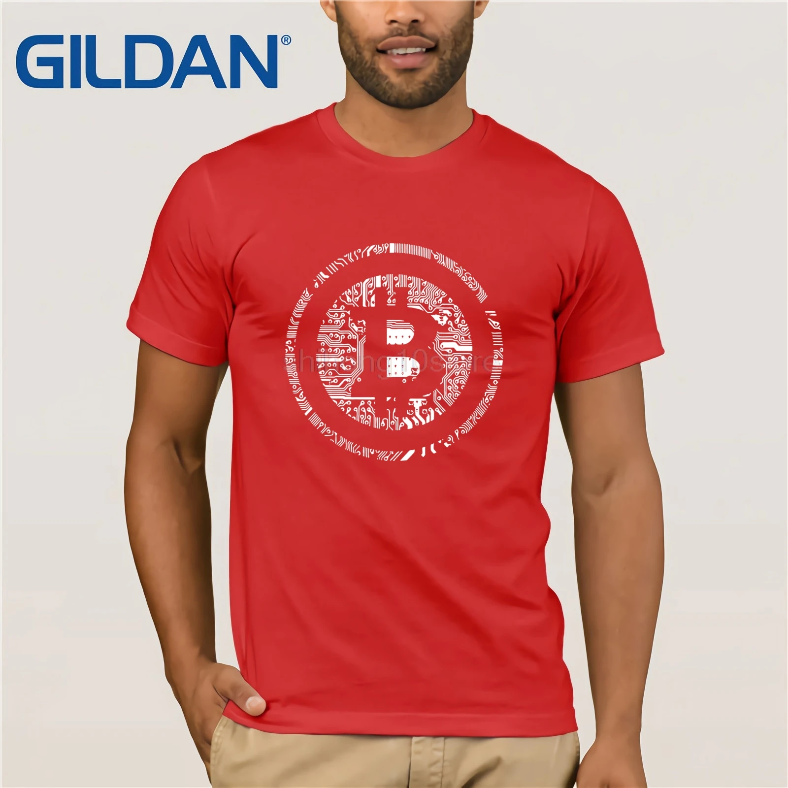 GILDAN T Shirts Bitcoin Cryptocurrency Cyber Currency Financial Revolution T-Shirt Plain Youth Round Collar Short Sleeve