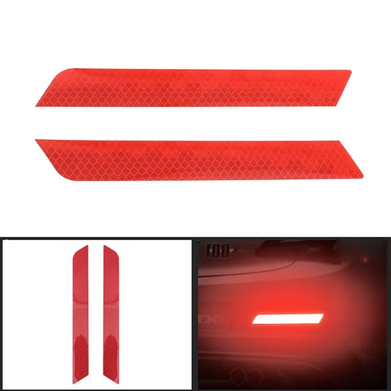 

2Pcs Universal Car Trunk Tail Safety Warning Reflective Stickers Luminous Reflector Rear Bumper Luminous Decal Auto Accessories