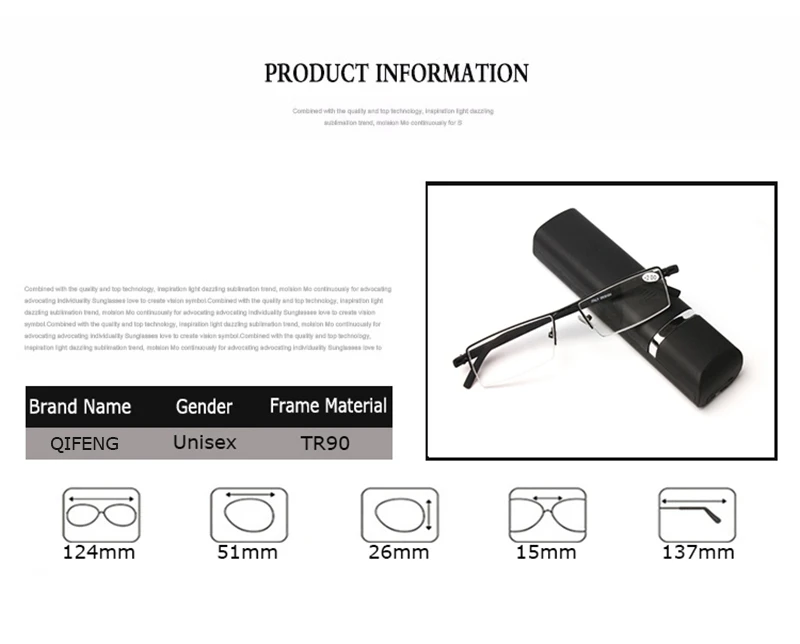 QIFENG, тонкие очки для чтения, для мужчин и женщин, против синих лучей, диоптрий по рецепту, очки для дальнозоркости+ 1,0+ 1,5+ 2,0+ 2,5 QF287