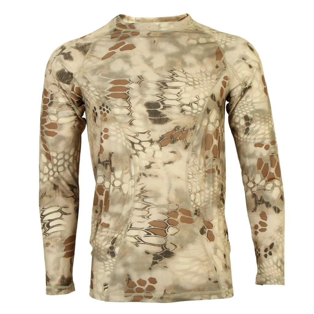 Men Camouflage Long Sleeve Quick Dry Breathable T Shirt for Outdoor Hunting Fishing Sportswear 