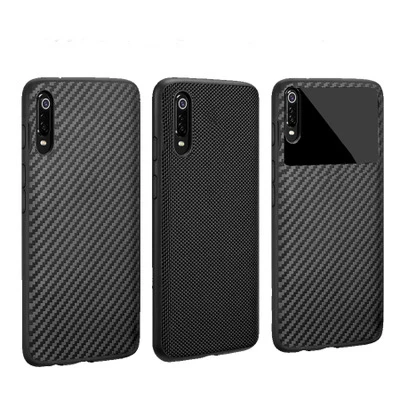 Для xiaomi mi 9 чехол Роскошный мягкий ТПУ край + жесткая ткань углеродное волокно
