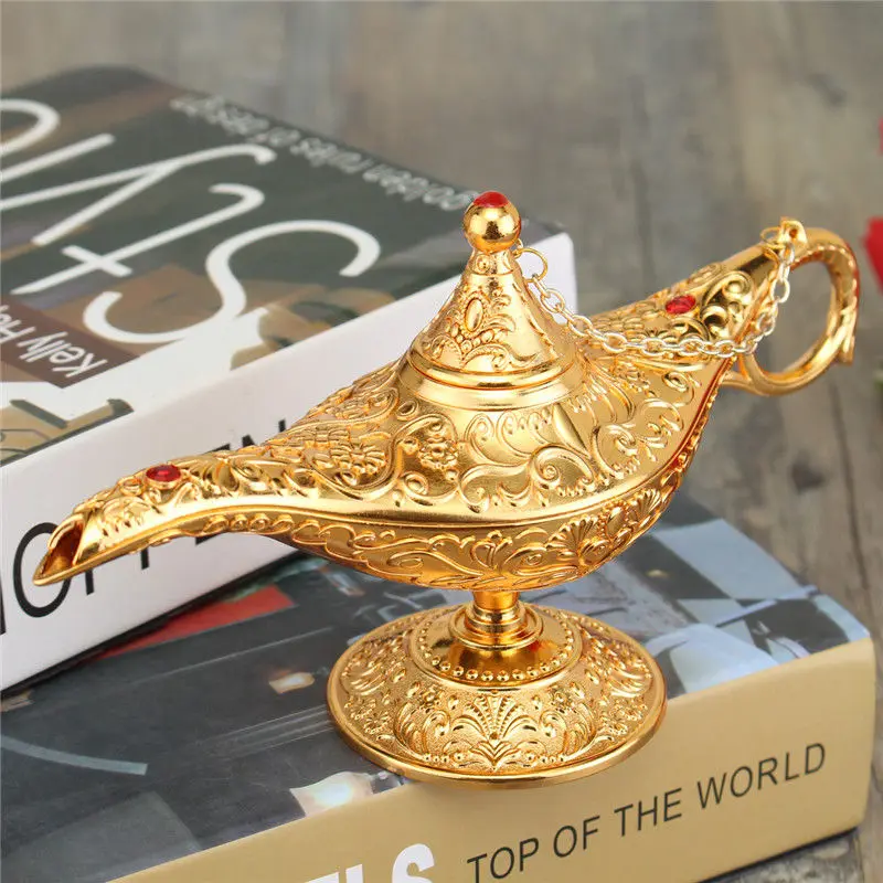 Newest Metal Carved Aladdin Lamp Light Wishing Tea Oil Pot Decoration Collectable Saving Collection Arts Craft Gift Newest Metal Carved Aladdin Lamp Light Wishing Tea Oil Pot Decoration Collectable Saving Collection Arts Craft Gift