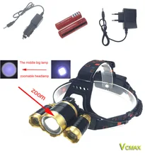 VCMAX 8000LM C-XML T6R5 СВЕТОДИОДНЫЕ Фары Масштабируемые Фар 4 режим Головной Свет Лампы + 2 ШТ. 18650 аккумулятор + Автомобиль ЕС/США/AU/ВЕЛИКОБРИТАНИЯ Plug зарядное устройство