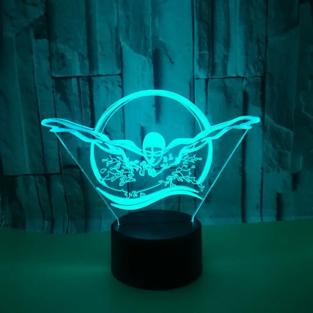 Новый светодиодный ночсветильник 3d для плавания цветной сенсорный визуальный
