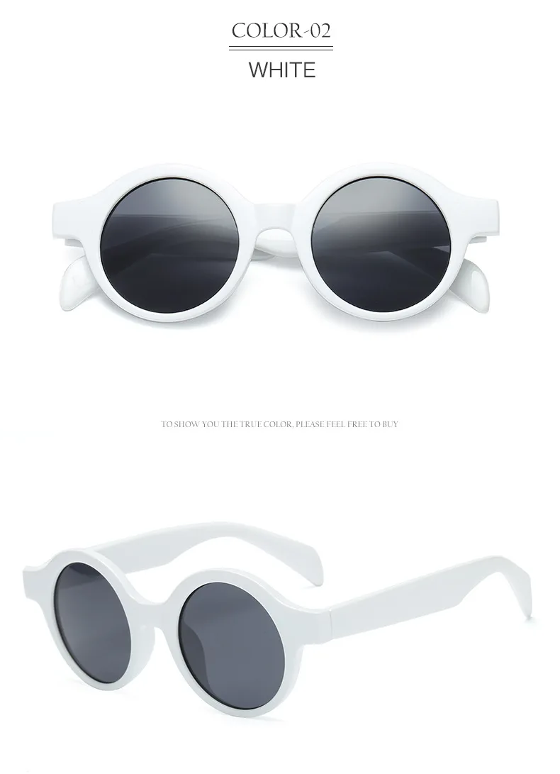 Ретро Маленькие Круглые Солнцезащитные очки женские мужские Модные Винтажные брендовые солнцезащитные очки черные белые леопардовые красные солнечные очки UV400