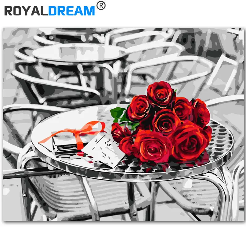 ROYALDREAM букет для рисования по номерам акриловая краска ручная роспись Масляная