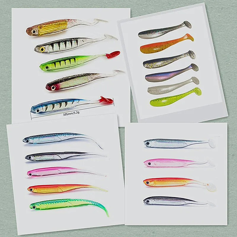 

2pcs Fishing Lure Soft Lure Fishing Shad Silicone Baits Fishing Worm Jig Head hollow Paddle Tail Swimbait Soft Bait