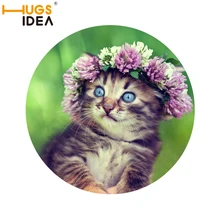 HUGSIDEA 60x60 см прекрасный кот Ковры Красочный цветочный деревня печати круглый tapetes и коврики для Гостиная кафе Ванная комната коврики