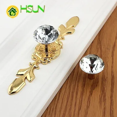 Drawer Knob Handles Crystal Pulls Handle Dresser Knob Pull Gold