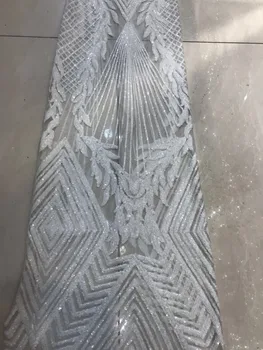 

African swiss voile lace sequins tulle lace Hot new for guipure african sequence lace fabric for Nigerian wedding dresses