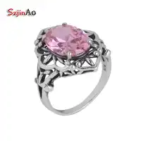 Szjinao Factory direct wholesale sales fine jewelry Victoria perfect women culture pink cz zircon 925 silver Women's ring